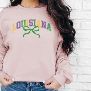 Louisiana Mardi Gras Floral Crewneck Sweatshirt