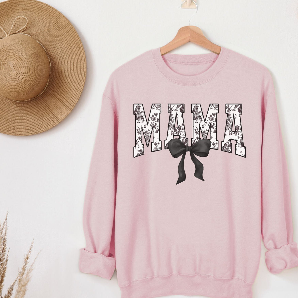 Floral Mama in Black Sweatshirt