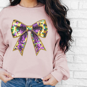 Mardi Gras Bow Crewneck Sweatshirt