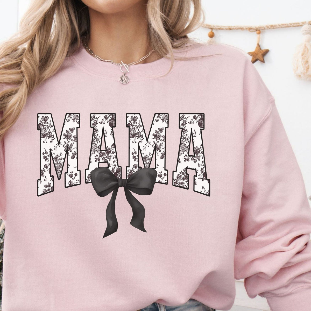 Floral Mama in Black Sweatshirt