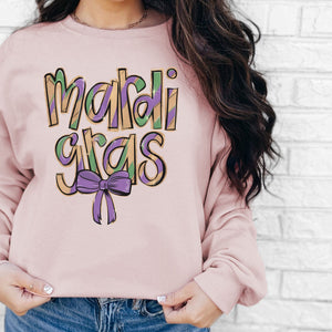 Mardi Gras Coquette Crewneck Sweatshirt