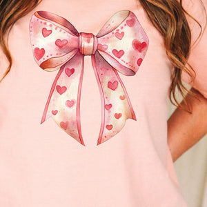 Valentine's Bow Tee, Love Day T-Shirt, Comfort Colors Shirt