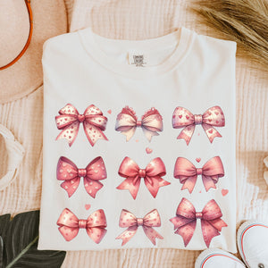 Valentine Bow Coquette Tee, Love Day T-Shirt, Comfort Colors Shirt