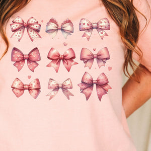 Valentine Bow Coquette Tee, Love Day T-Shirt, Comfort Colors Shirt