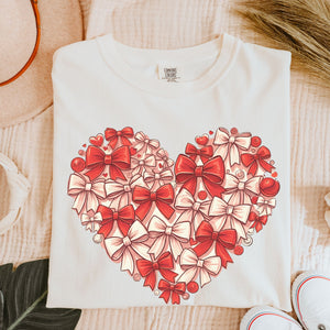 Bow Heart Tee, Valentine's Day T-Shirt, Comfort Colors Shirt