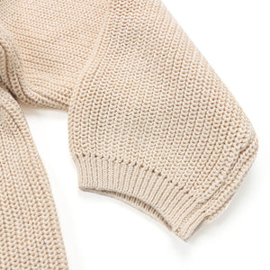 Chunky knit sweater in beige