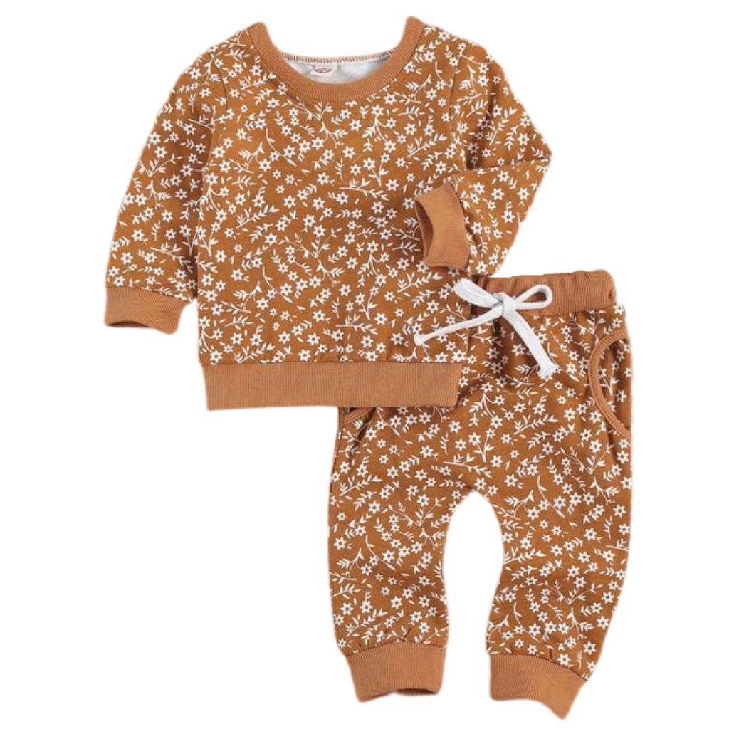 Baylor floral sweatsuit in rust
