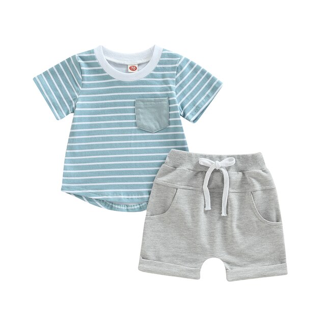 Salem Shorts Set in blue and grey