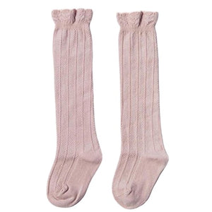 Cable knit socks in pink