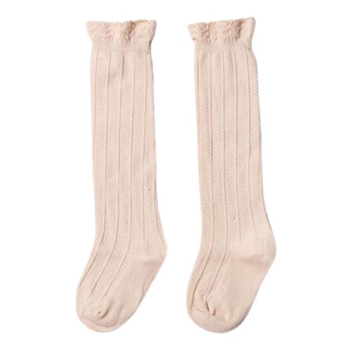 Cable knit socks in beige