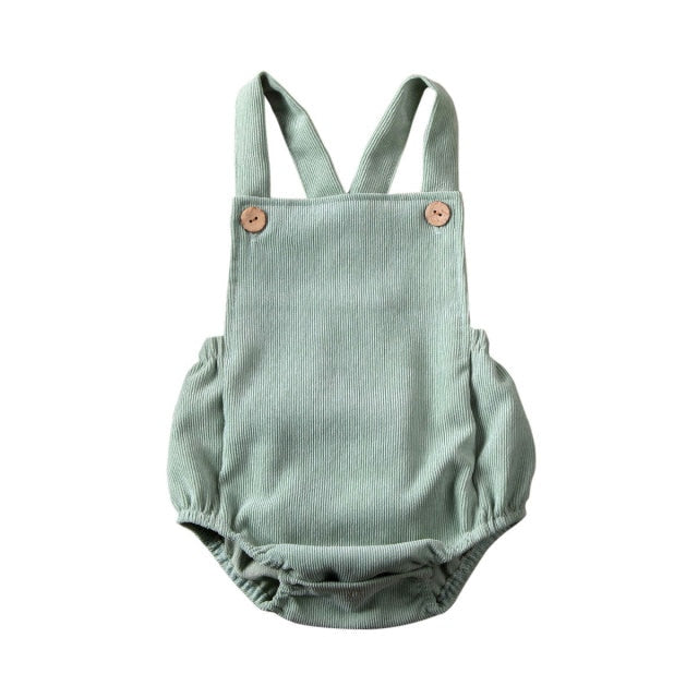Drew ribbed overalls in seafoam