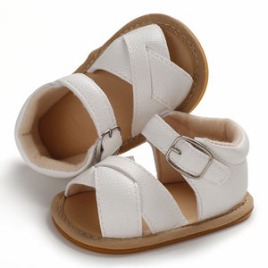 Remi criss cross sandals in white