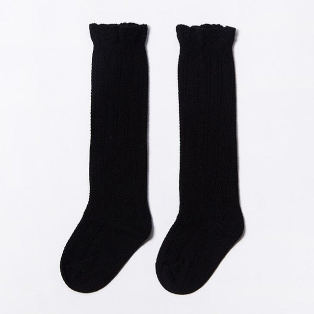 Cable knit socks in black
