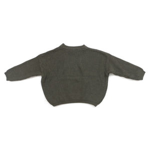 Chunky knit sweater in army green