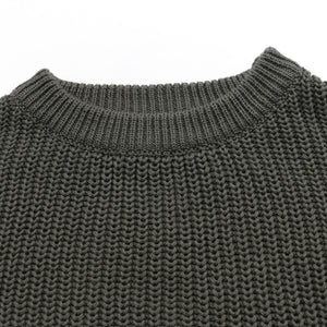 Chunky knit sweater in army green