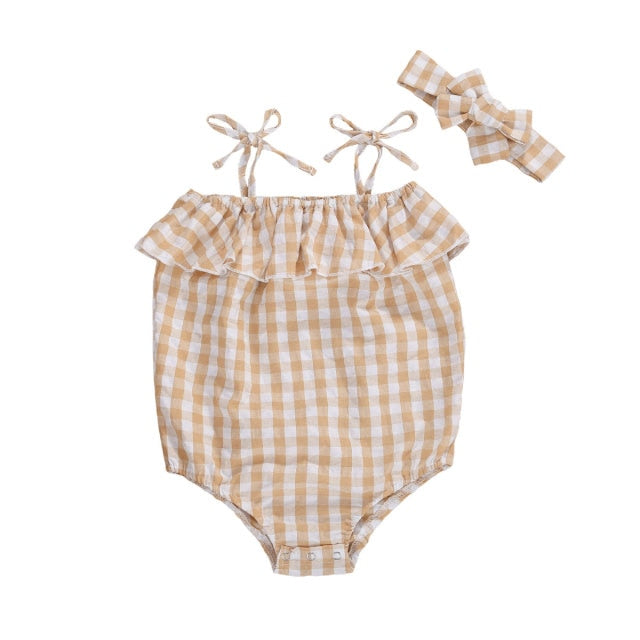 Baby girl gingham outlet romper