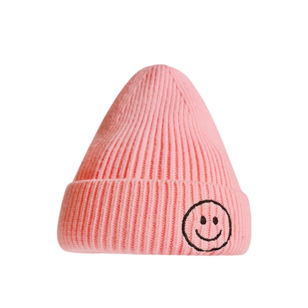 Smiley beanie in pink